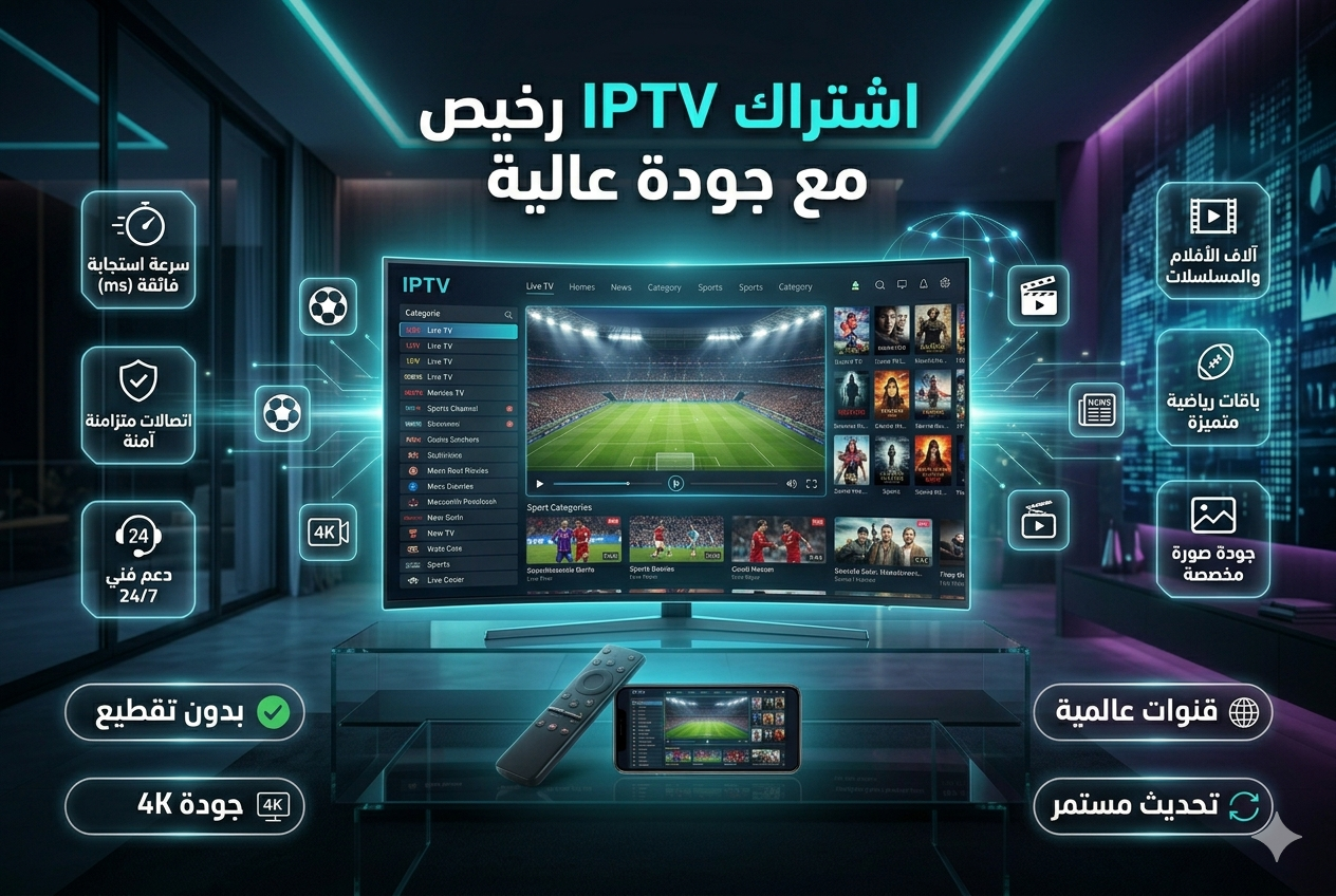 اشتراك IPTV رخيص أفضل طريقة لمشاهدة القنوات بدون تقطيع